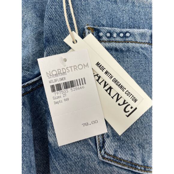 BLANKNYC The Barrow Raw Hem Jean Shorts Blue Distressed Womens Size 27"/ 4 NWT - Picture 6 of 8